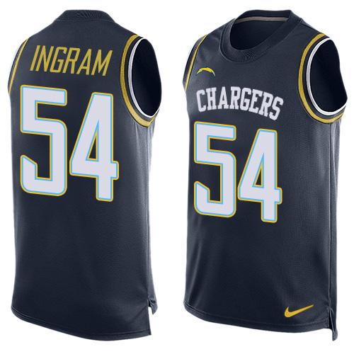 Nike Chargers #54 Melvin Ingram Navy Blue Team Color Men's Stitched NFL Limited Tank Top Jersey - Click Image to Close